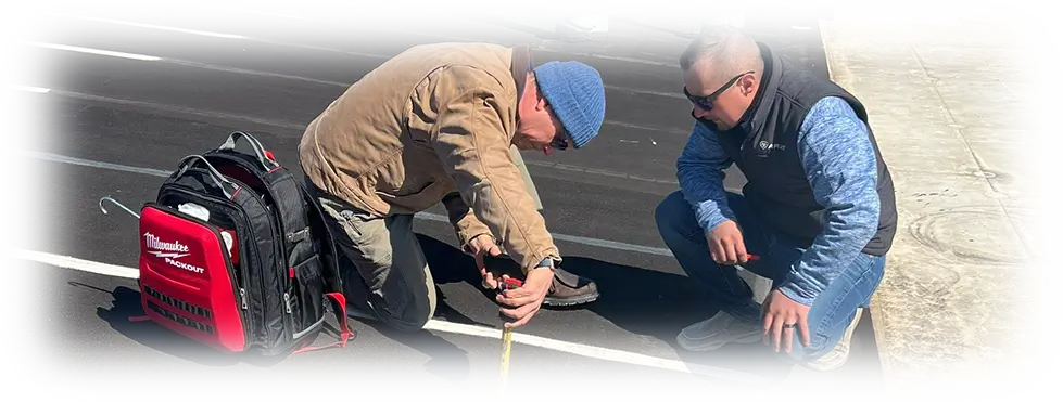 Account Managers Taking Core Sample of Membrane